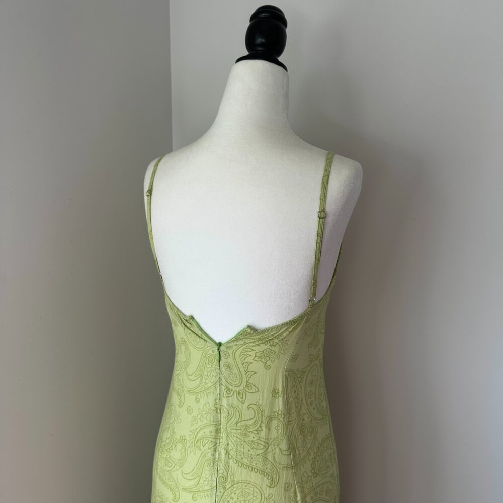 🍋‍🟩 Motel Rocks Sastra Retro Paisley Lime Vintage Inspired Midi Slip Dress - Picture 8 of 10